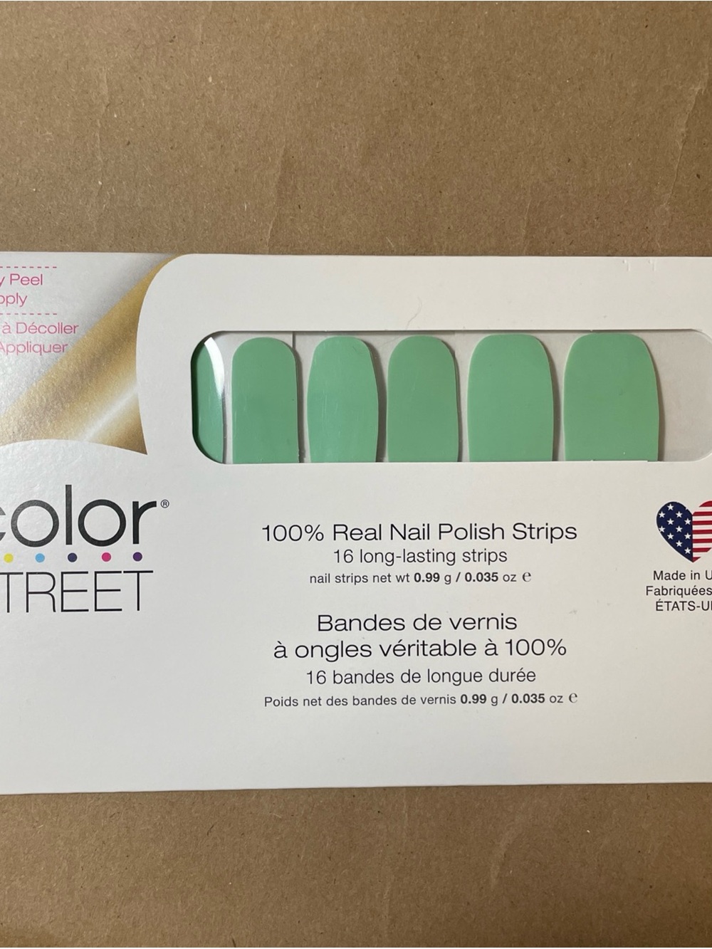 Color Street mint green Oslo and Steady color Nail Polish Strips